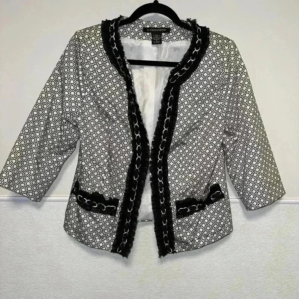 A. Giannetti Blazer S White Black for Women - Picture 3 of 12